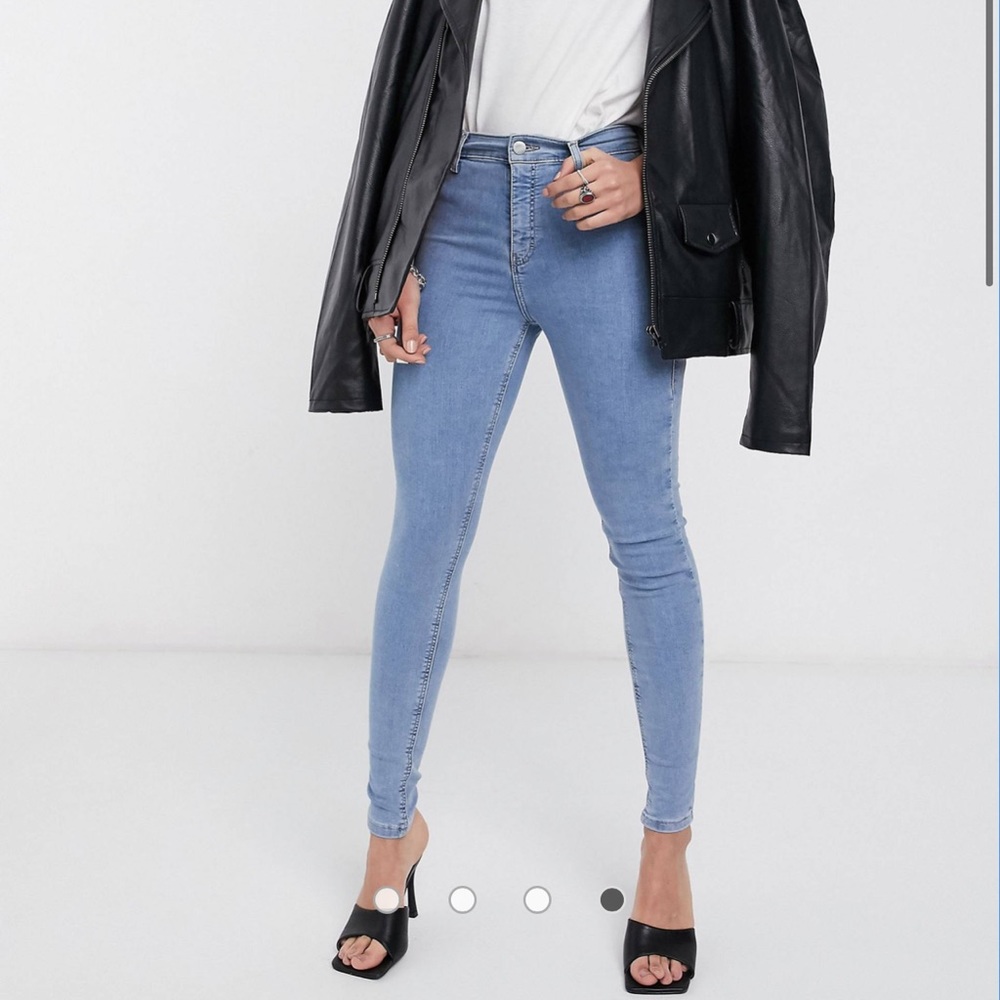 TOPSHOP bleach washed denim Joni jeans